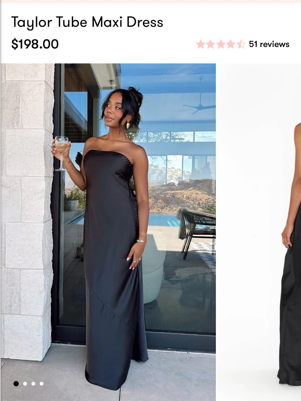 Show Me Your MuMu Taylor Tube Maxi Dress Black Satin Medium